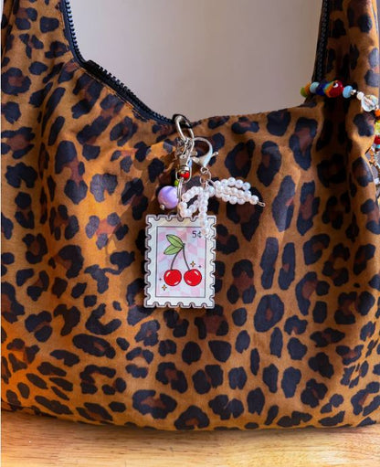 Cherry Stamp Keychain