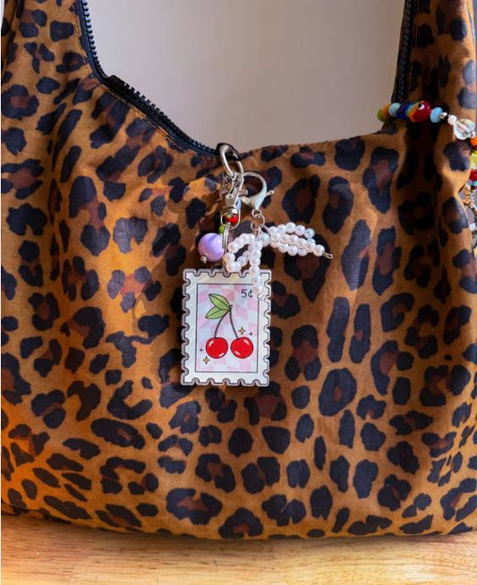 Cherry Stamp Keychain