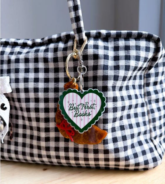 But First, Books Keychain