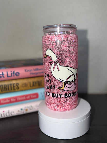 On My Way to Buy Books Goose Tumbler