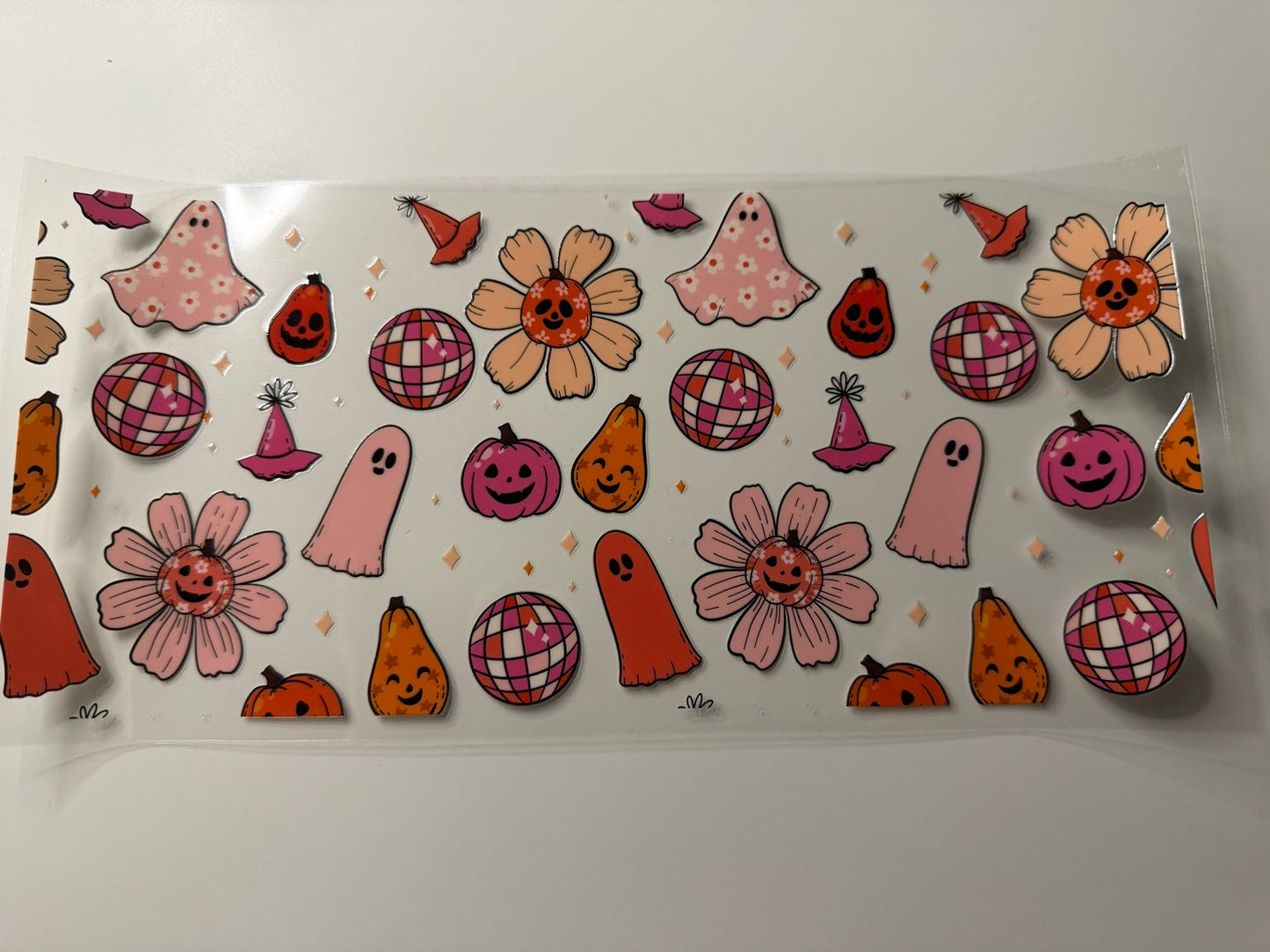 Pink Retro Halloween UV DTF Wrap
