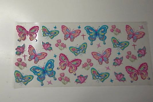Pastel Butterflies UV DTF Wrap