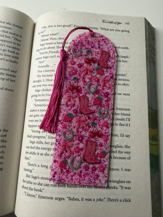 Western Glitter Resin Bookmark