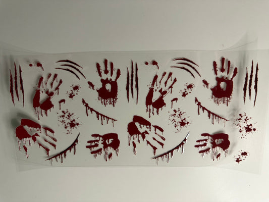 Bloody Handprints UV DTF Wrap