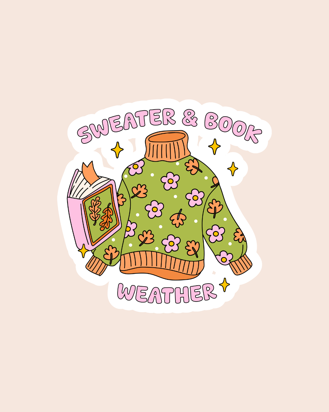 Sweater & Book Weather Sticker