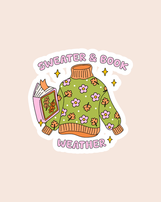 Sweater & Book Weather Sticker