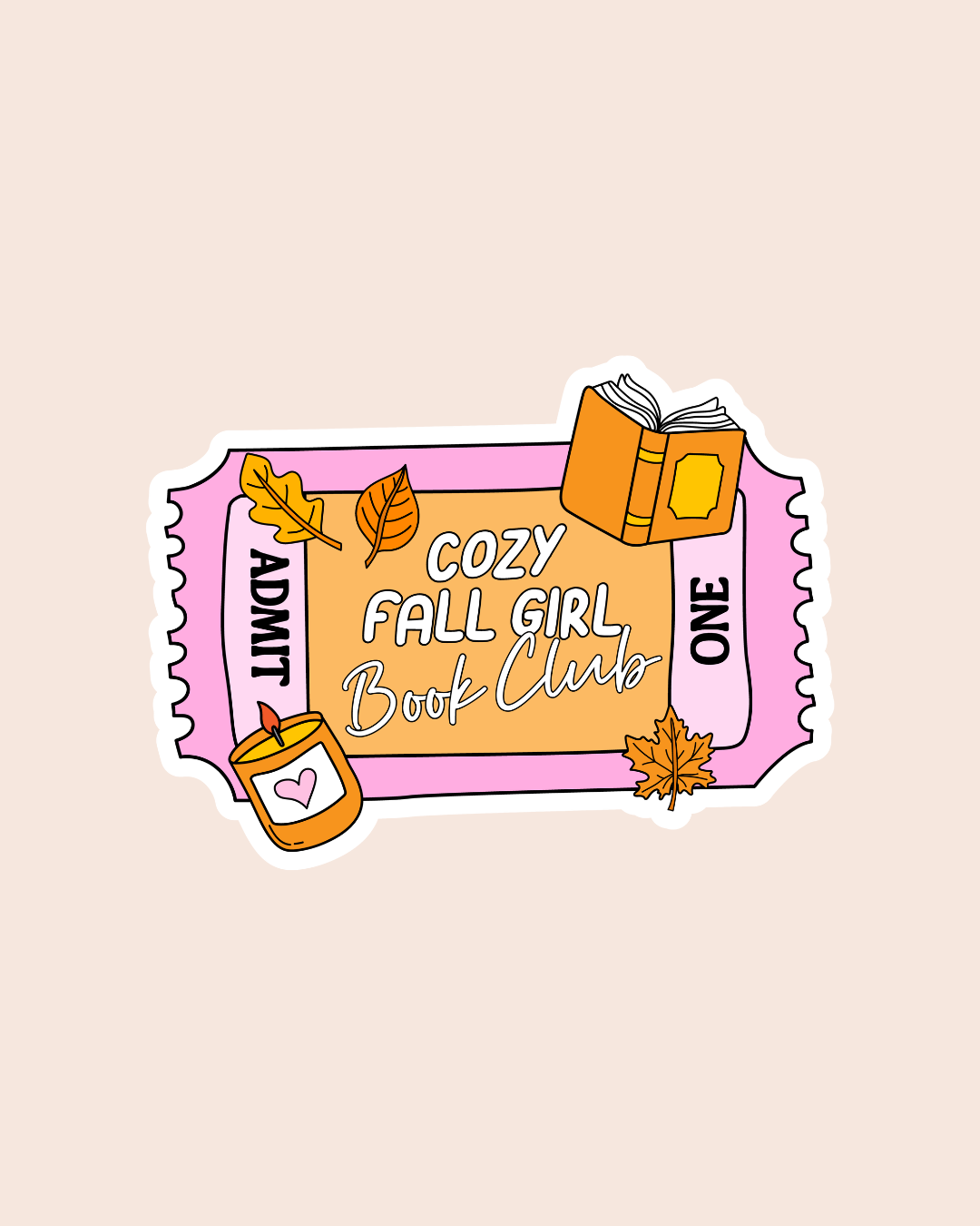 Cozy Fall Girl Sticker