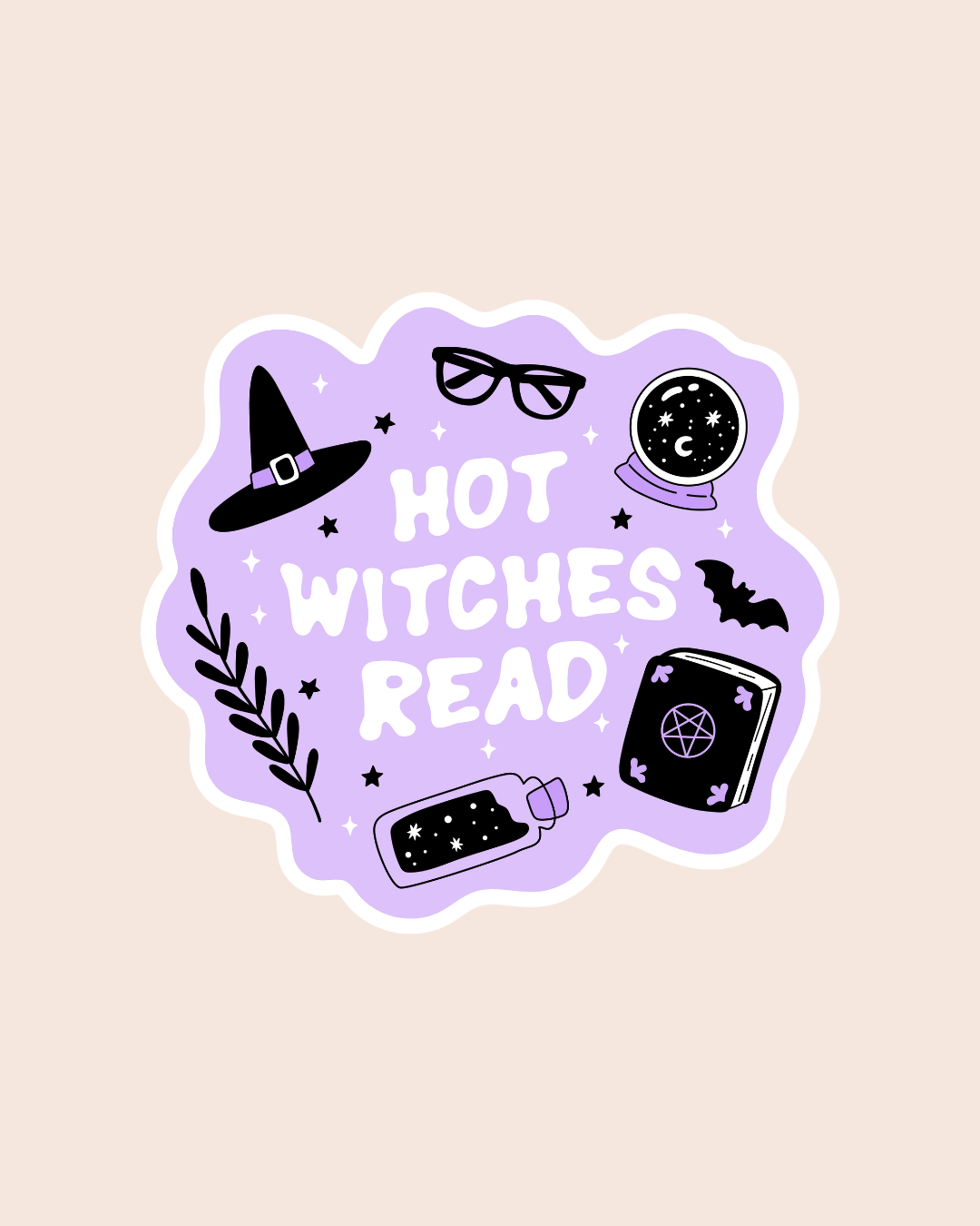 Hot Witches Read Sticker