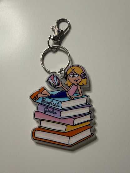 Lizzie and Books Keychain