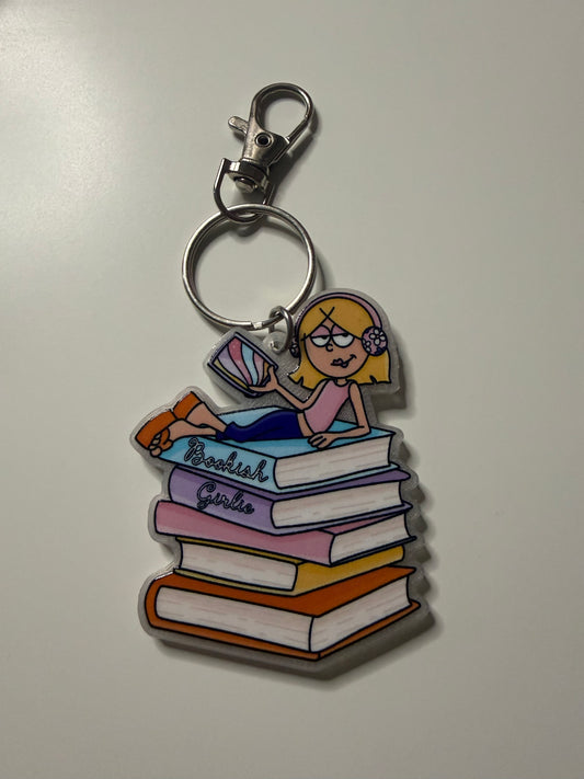 Lizzie and Books Keychain