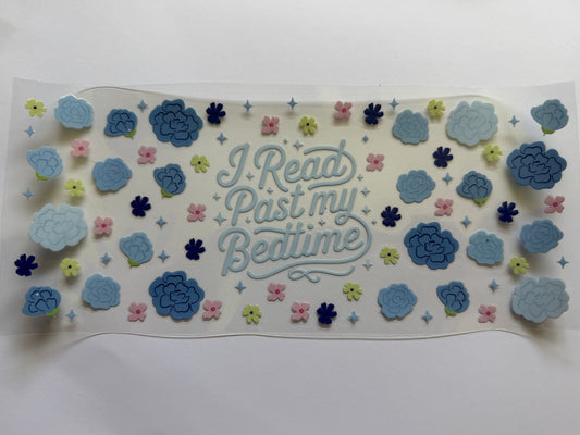 Decorative sticker with floral designs and text on a white background