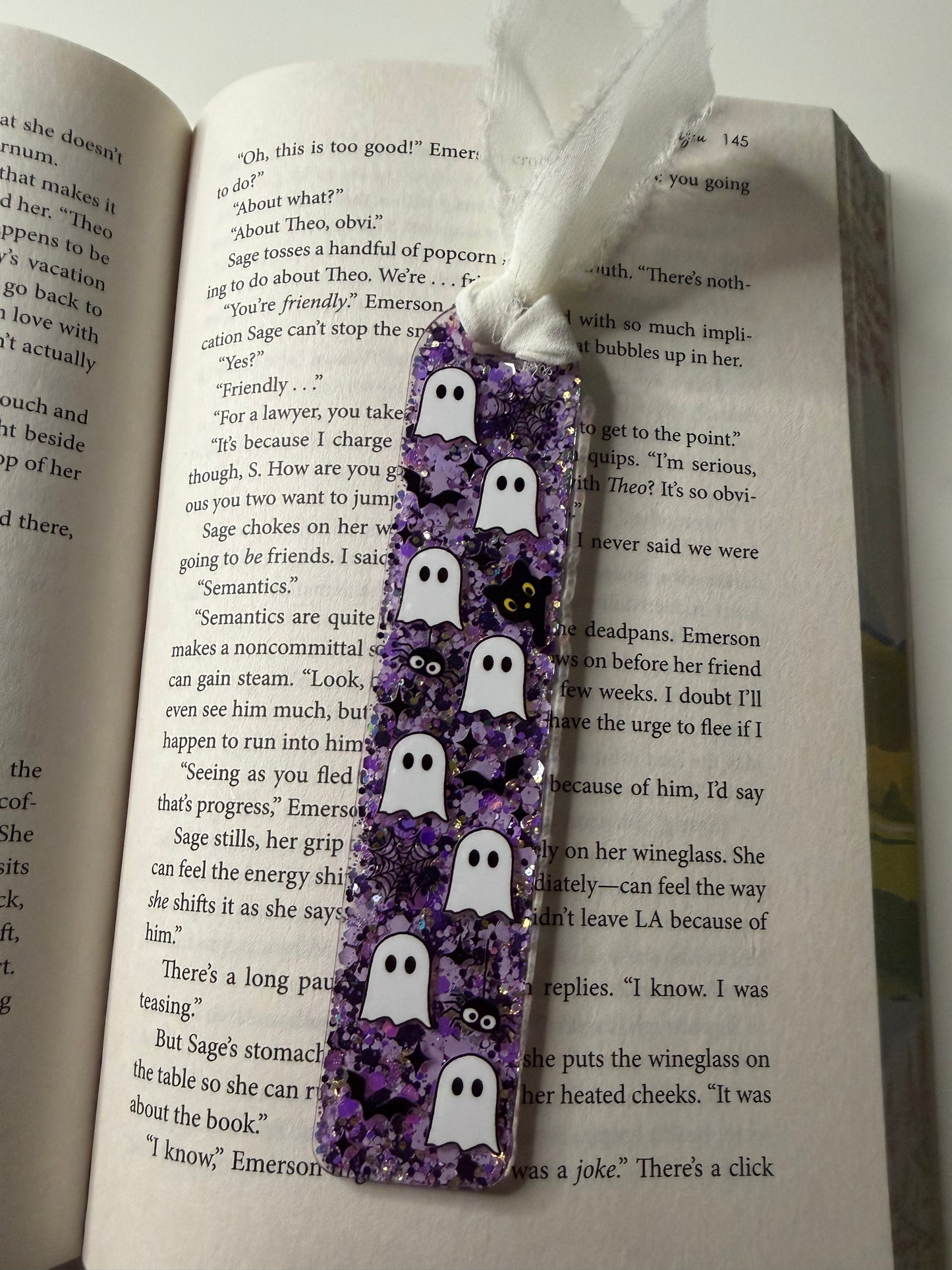 Ghosts Glitter Resin Bookmark