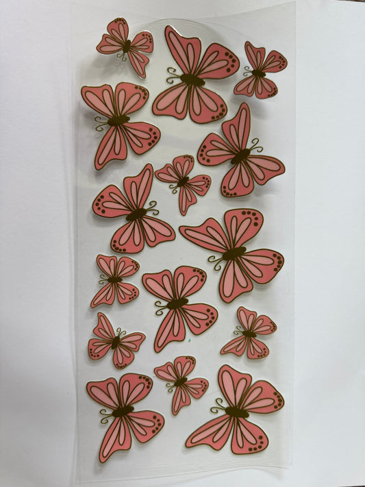 Peach Butterflies UV DTF Wrap