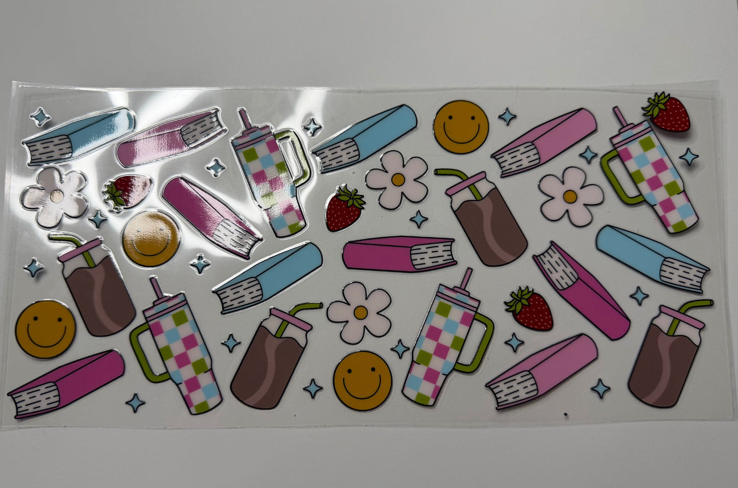 Books, Bows & Coffee UV DTF Wrap