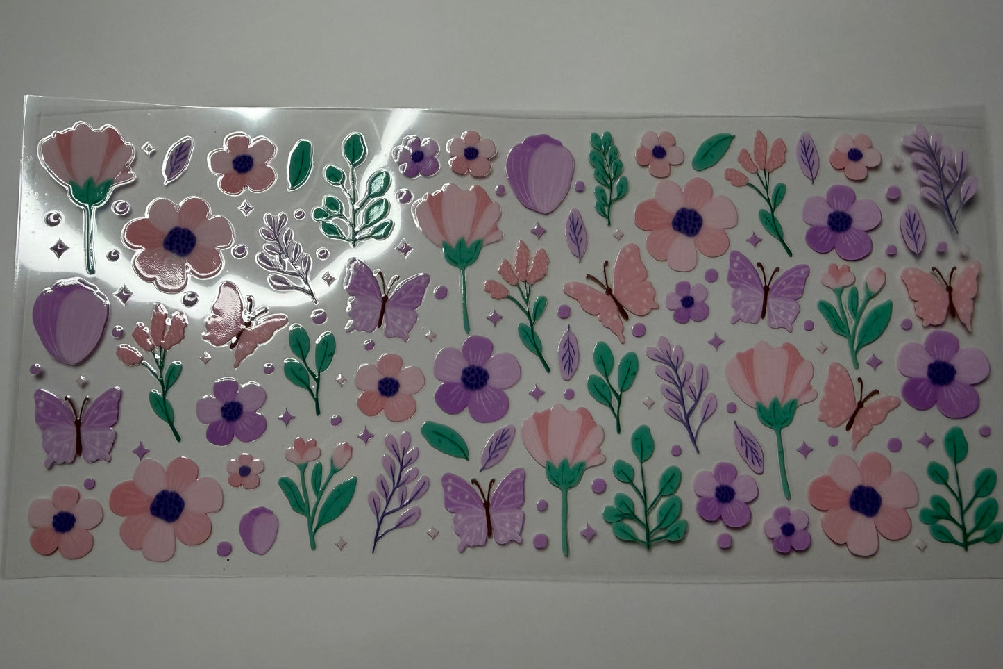 Purple Butterfly Blooms UV DTF Wrap
