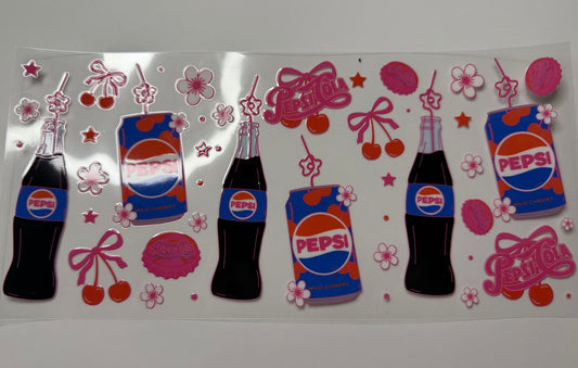 Cherry Pepsi UV DTF Cup Wrap