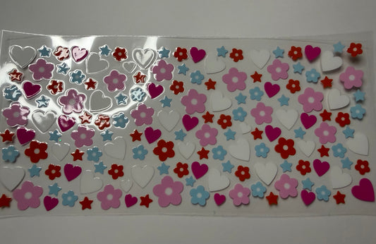 Flowers, Stars & Hearts UV DTF Wrap