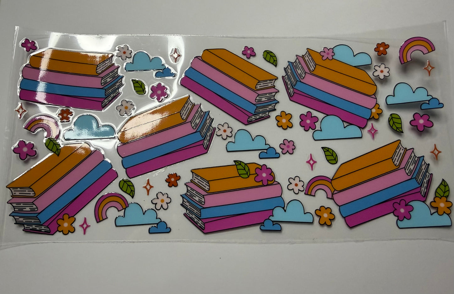 In the clouds with Books UV DTF Wrap