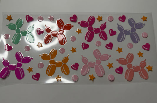 Balloon Dogs UV DTF Wrap