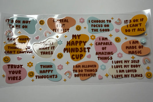 Happy Mindset UV DTF Wrap