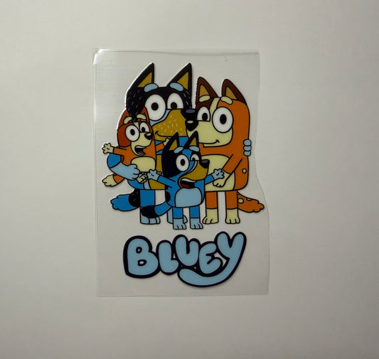 Blue Dog UV DTF Decal