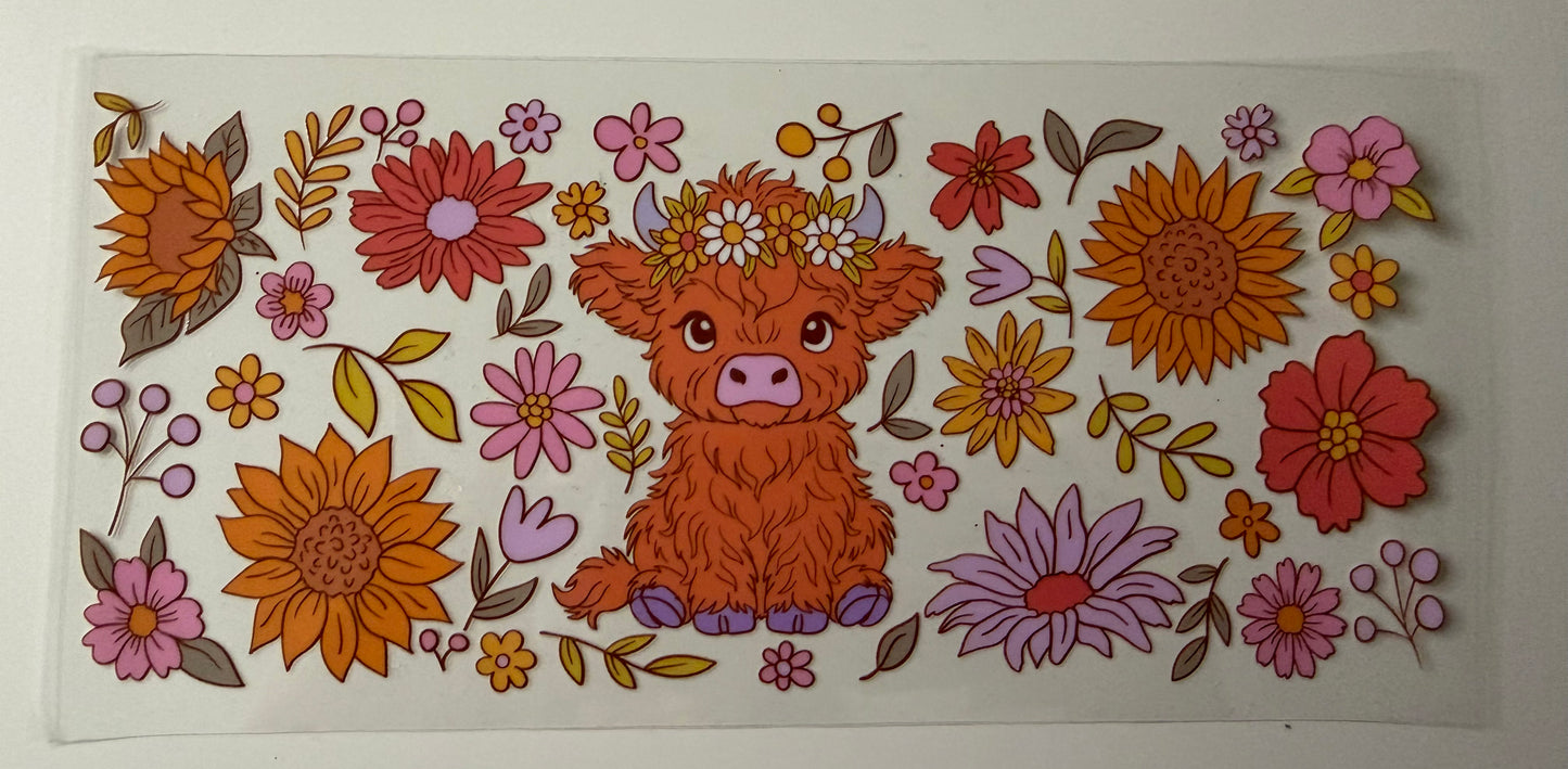 Highland Cow UV DTF Wrap
