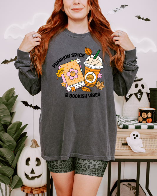 Pumpkin Spice & Bookish Vibes Long Sleeve