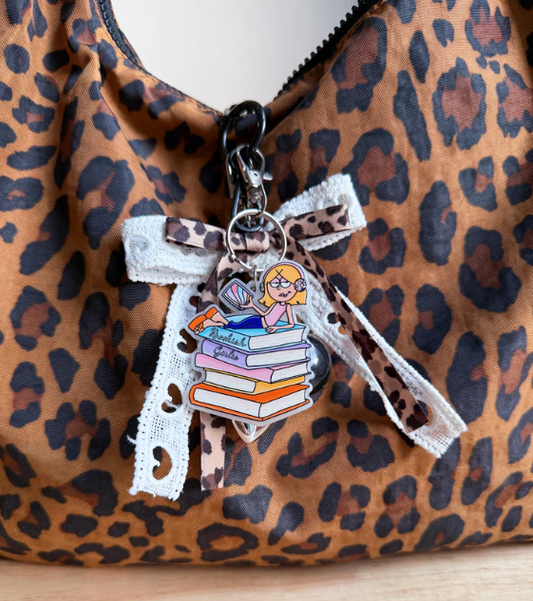 Lizzie and Books Keychain