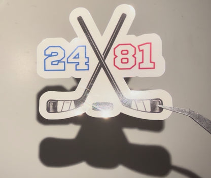 Hockey Romance Inspired Hockey Sticks Sticker