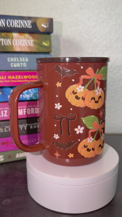 Pumpkin Cherries 17oz Glass Mug