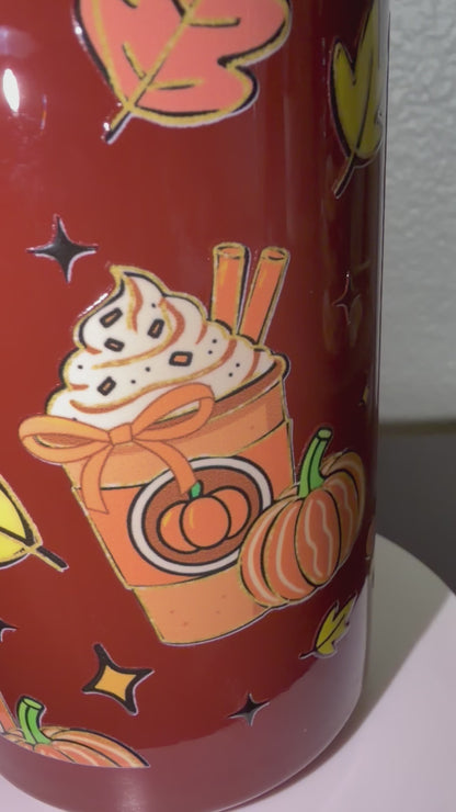 Pumpkin Spice Junkie 16oz Stainless Steel Tumbler