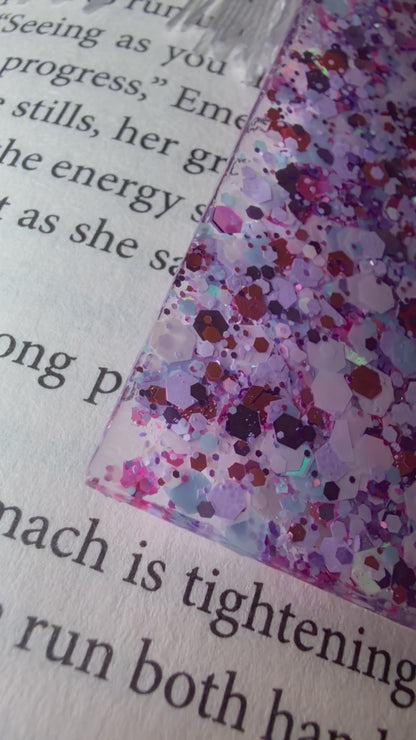 Flower Bouquet Glitter Resin Bookmark