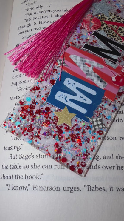 Mama Glitter Resin Bookmark