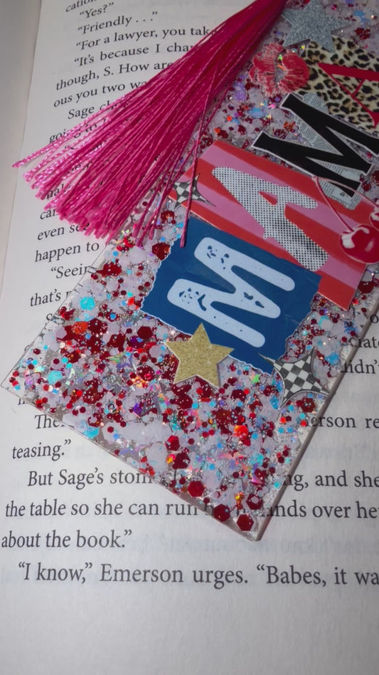Mama Glitter Resin Bookmark