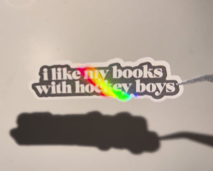 I Like My Books with Hockey Boys Sticker