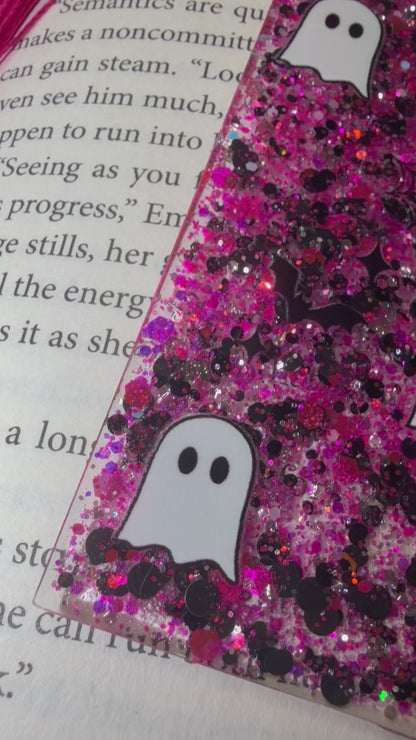 Ghosts Glitter Resin Bookmark