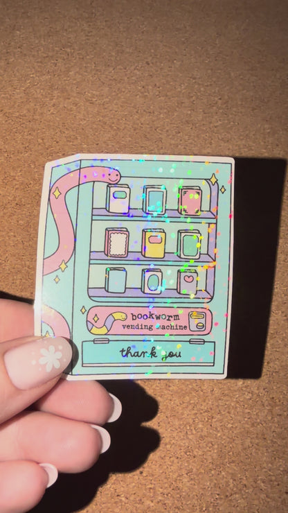 Bookworm Vending Machine Sticker