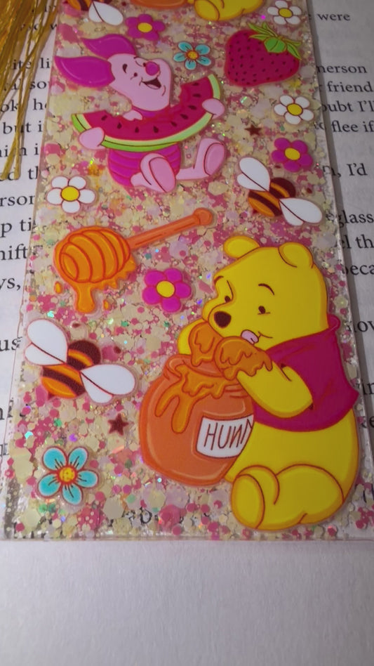 Bear Glitter Resin Bookmark