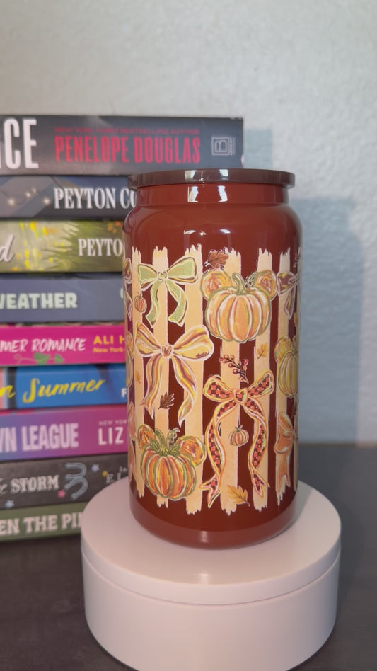 Striped Fall 16oz Stainless Steel Tumbler