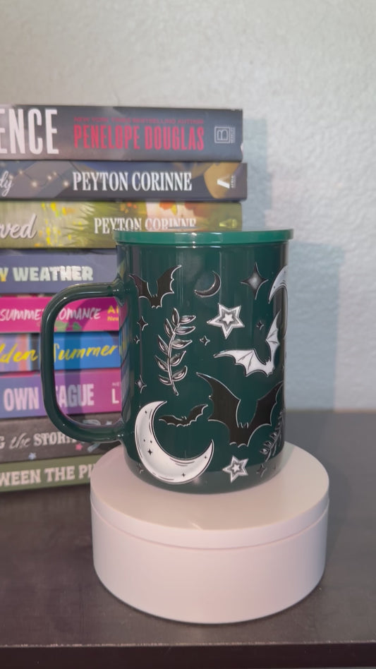 Bats & Moon 17oz Glass Mug