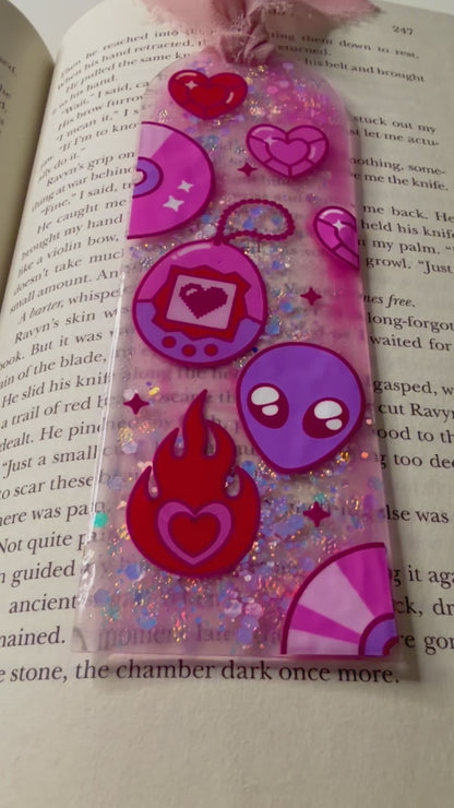 90s Pop Culture Glitter Resin Bookmark