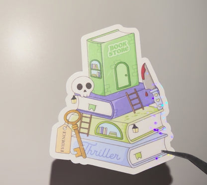 Thriller Book Stack Sticker