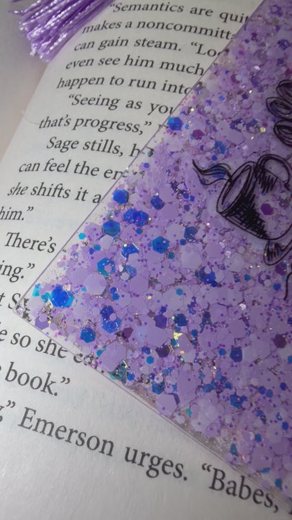 Homebody Club Glitter Resin Bookmark