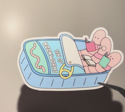 Tin of Bookworms Sticker