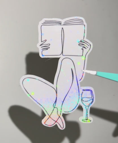 Reading & Wine Sticker
