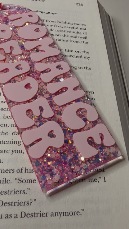 Romance Reader Glitter Resin Bookmark