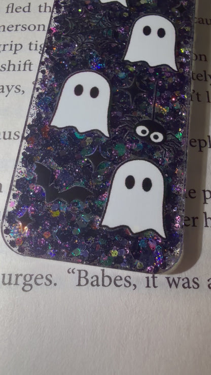 Ghosts Glitter Resin Bookmark
