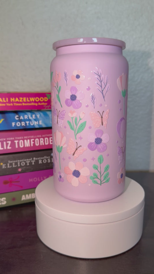 Purple Butterfly 16oz Stainless Steel Tumbler