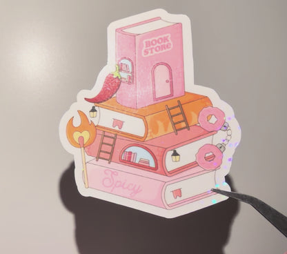 Spicy Book Stack Sticker