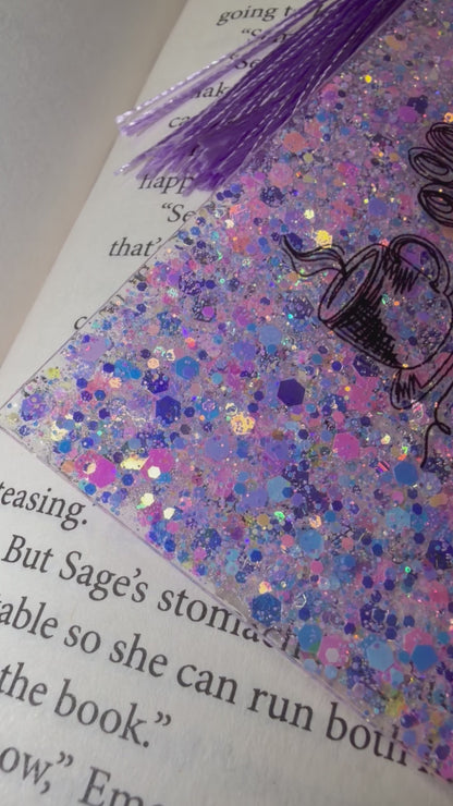 Homebody Club Glitter Resin Bookmark